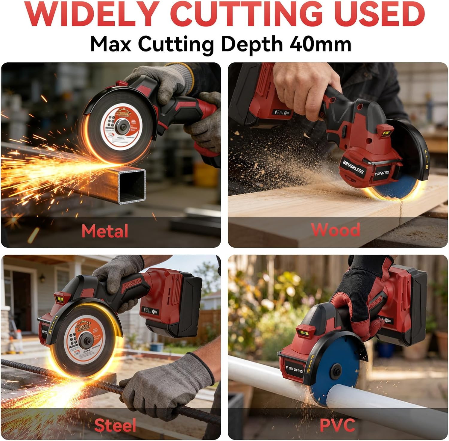 Cordless Cut off Tool Compatible with Milwaukee 18V Battery (Tool Only), 4 Inch