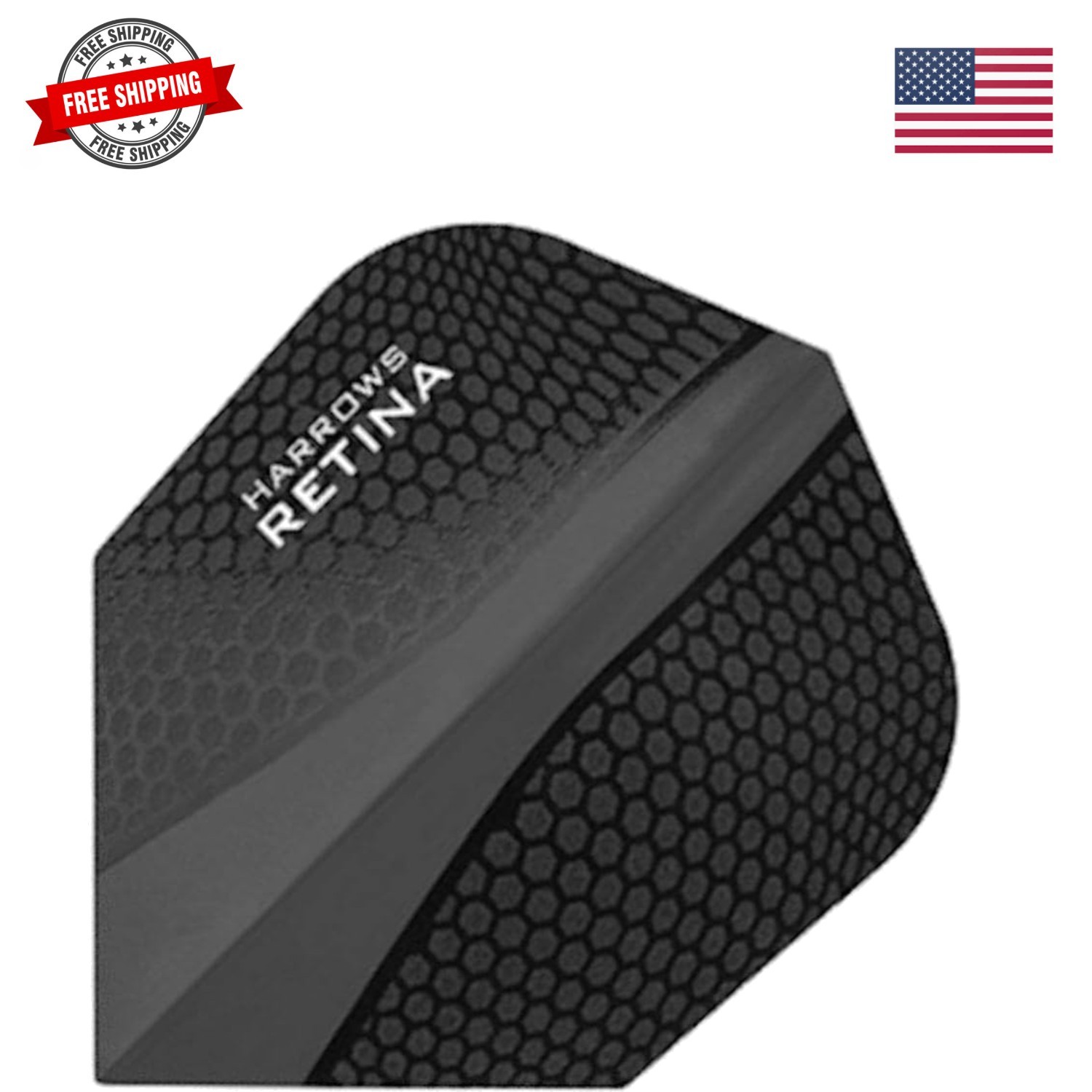 5 x Sets Harrows Retina Black Dart Flights Kite