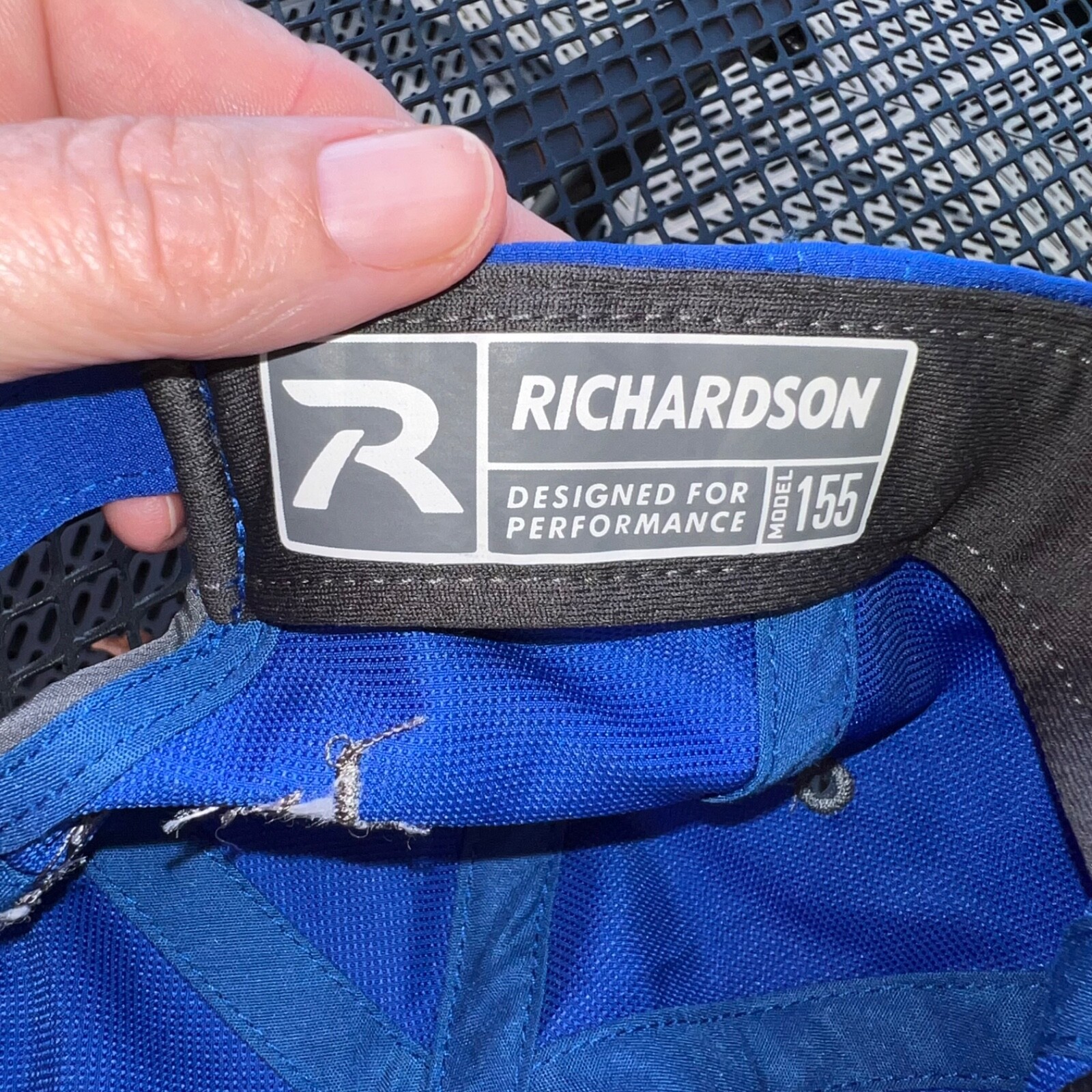 Caliper C Royal Blue Richardson 155 Hat Cap Hook Loop Strap Buckle hook Loop