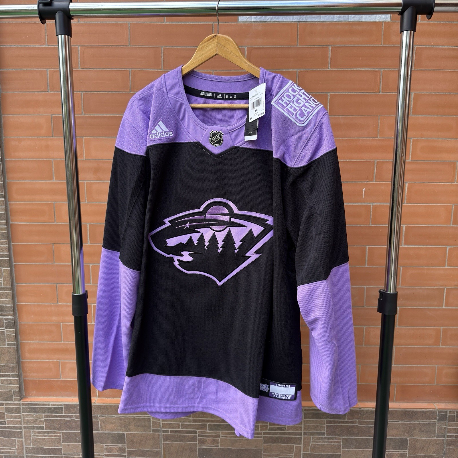New Authentic Adidas Minnesota Wild | Blank Hockey Fights Cancer Jersey Sz 56