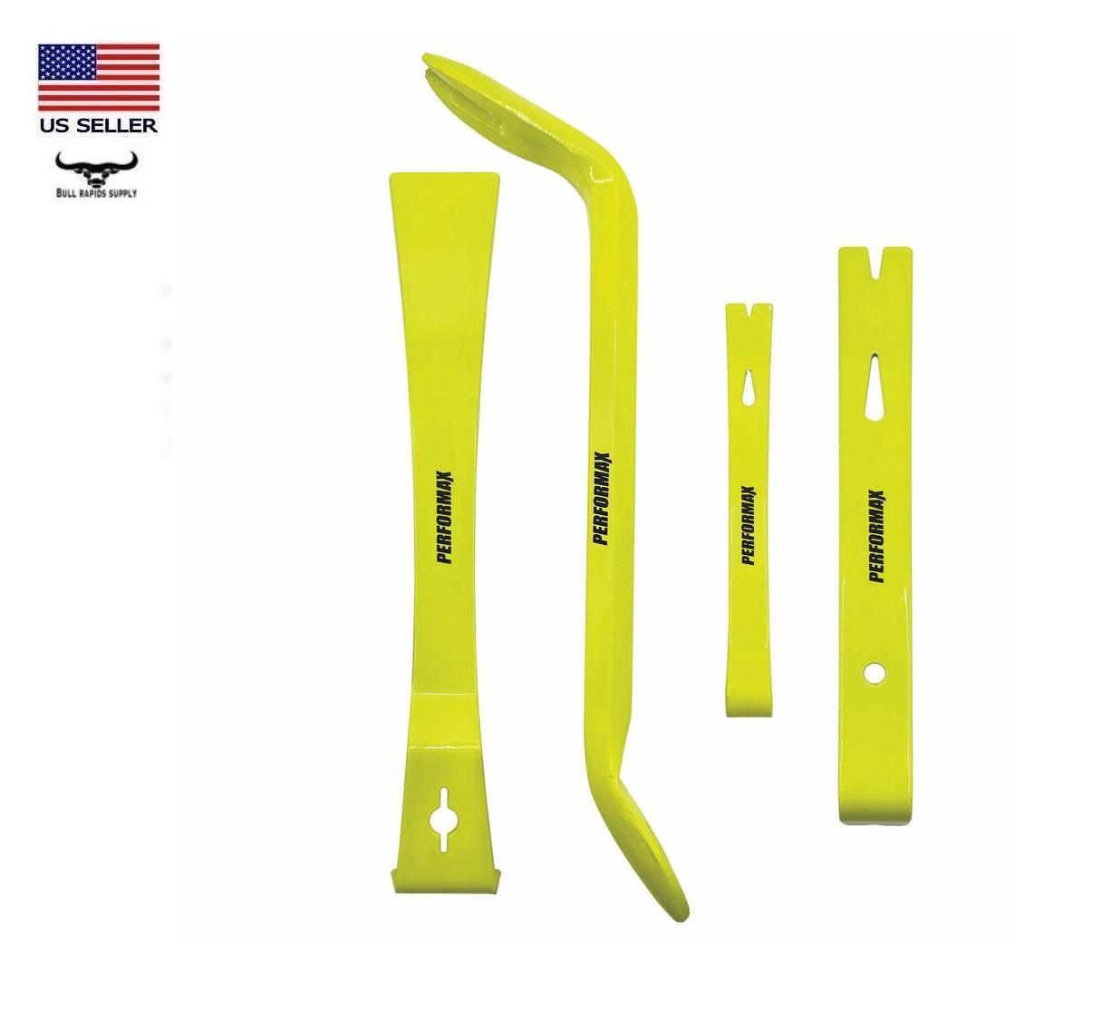 4 Piece Pry Bar & Double End Nail Puller Set (5-1/2, 7-1/2, 9-1/2 & 10 Inch)