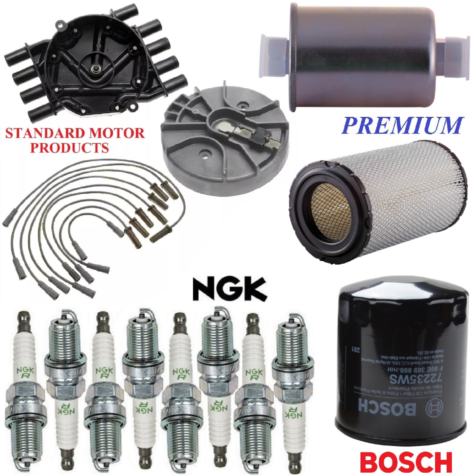 Tune Up Kit Filters Cap Wire Plugs For CHEVY K2500 SUBURBAN V8 7.4L; 4WD 1999