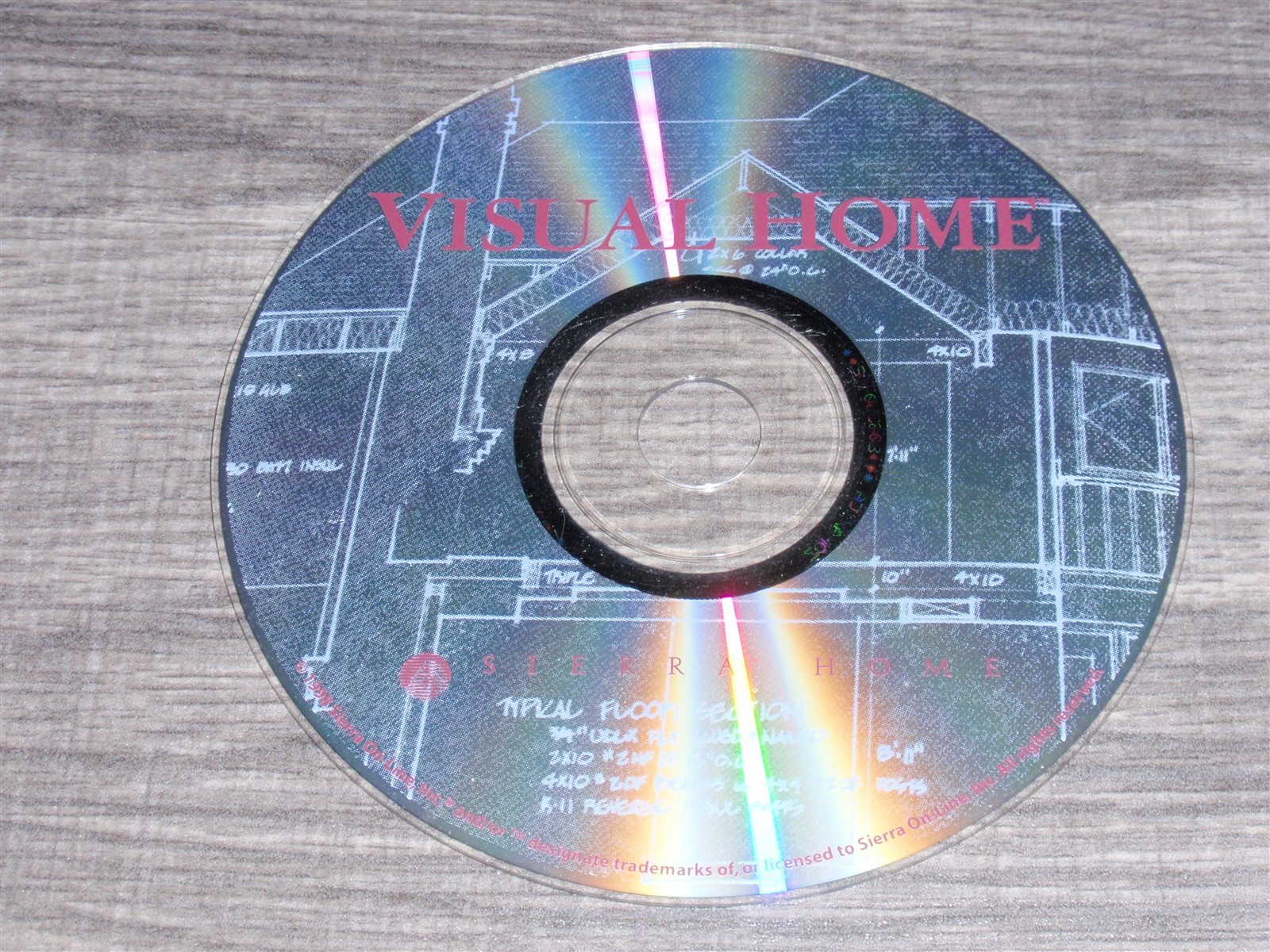 Visual Home Version 1.1 PC CD-ROM Sierra Home 1998 Software for Windows 95