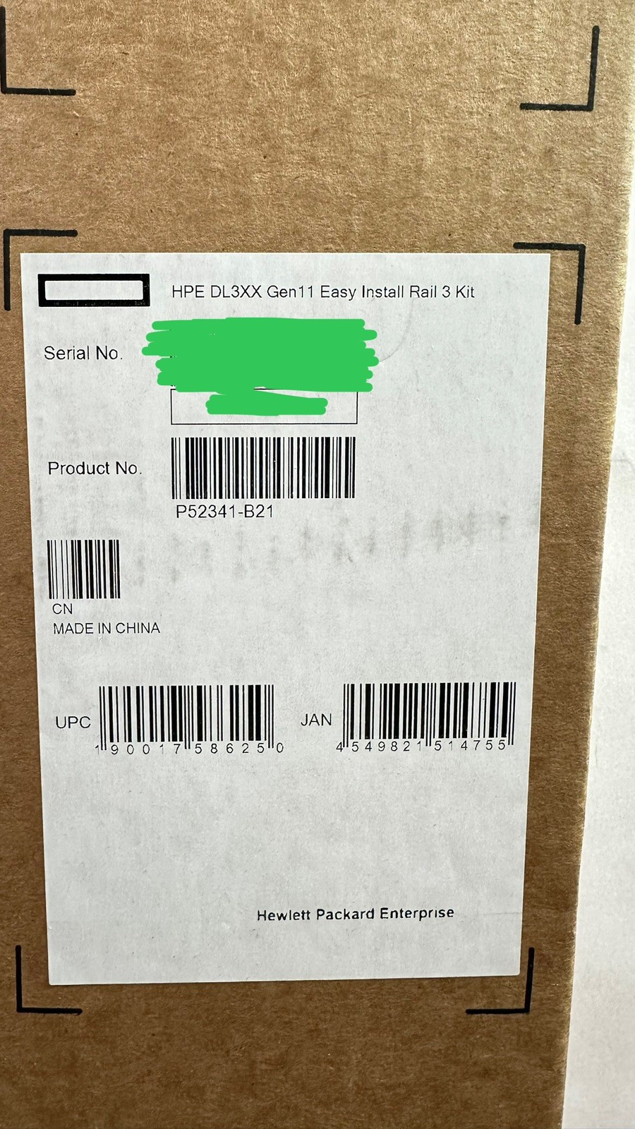 HPE P52341-B21 Easy Install Friction Rail 3 Kit DL300 DL320 DL360 DL380 Gen11