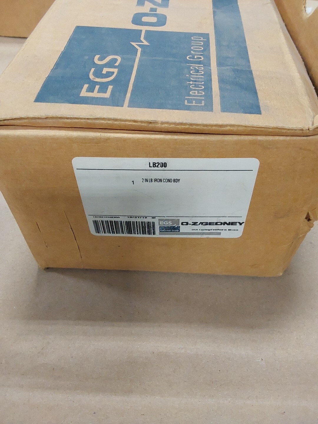 EGS O-Z GEDNEY LB 200 - Aluminum Conduit Body NEW OPEN BOX