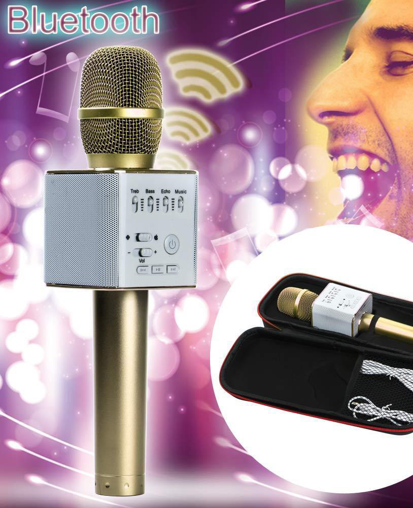 Q9 Wireless Bluetooth Condenser Microphone Mic Karaoke Player Speakers