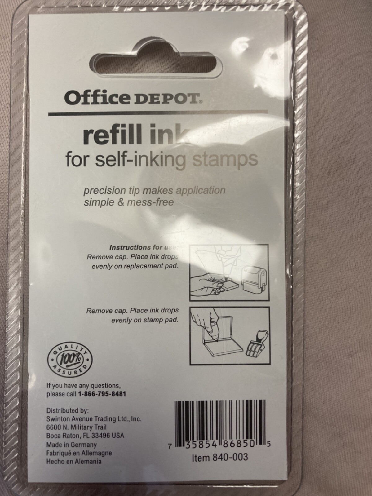 Refill Ink for Self-Inking Stamps, Blue, 1 fl oz.