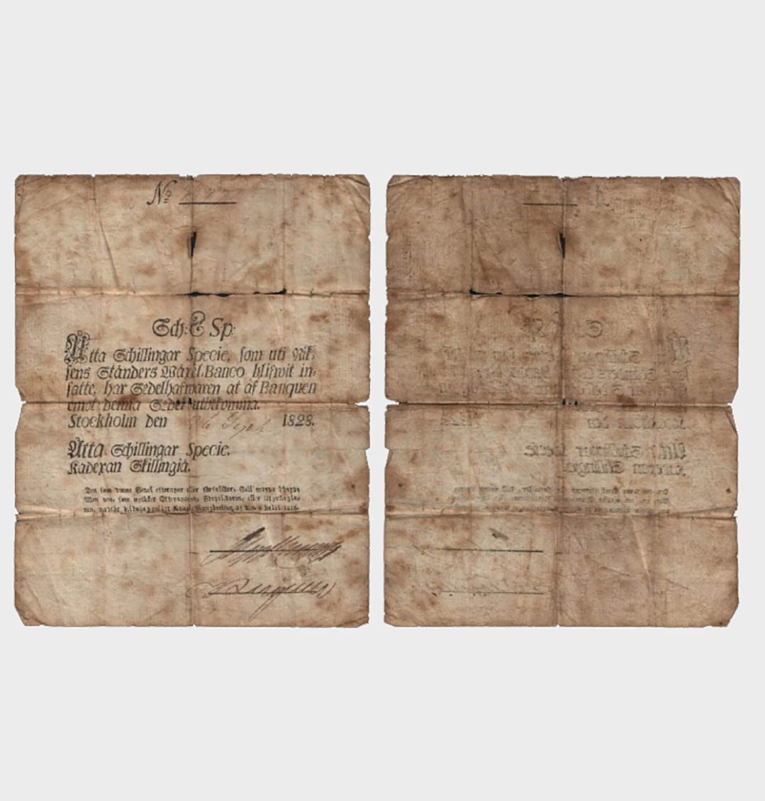 Sweden - 1828 - 8 Schillingar - "G"  #CO8113