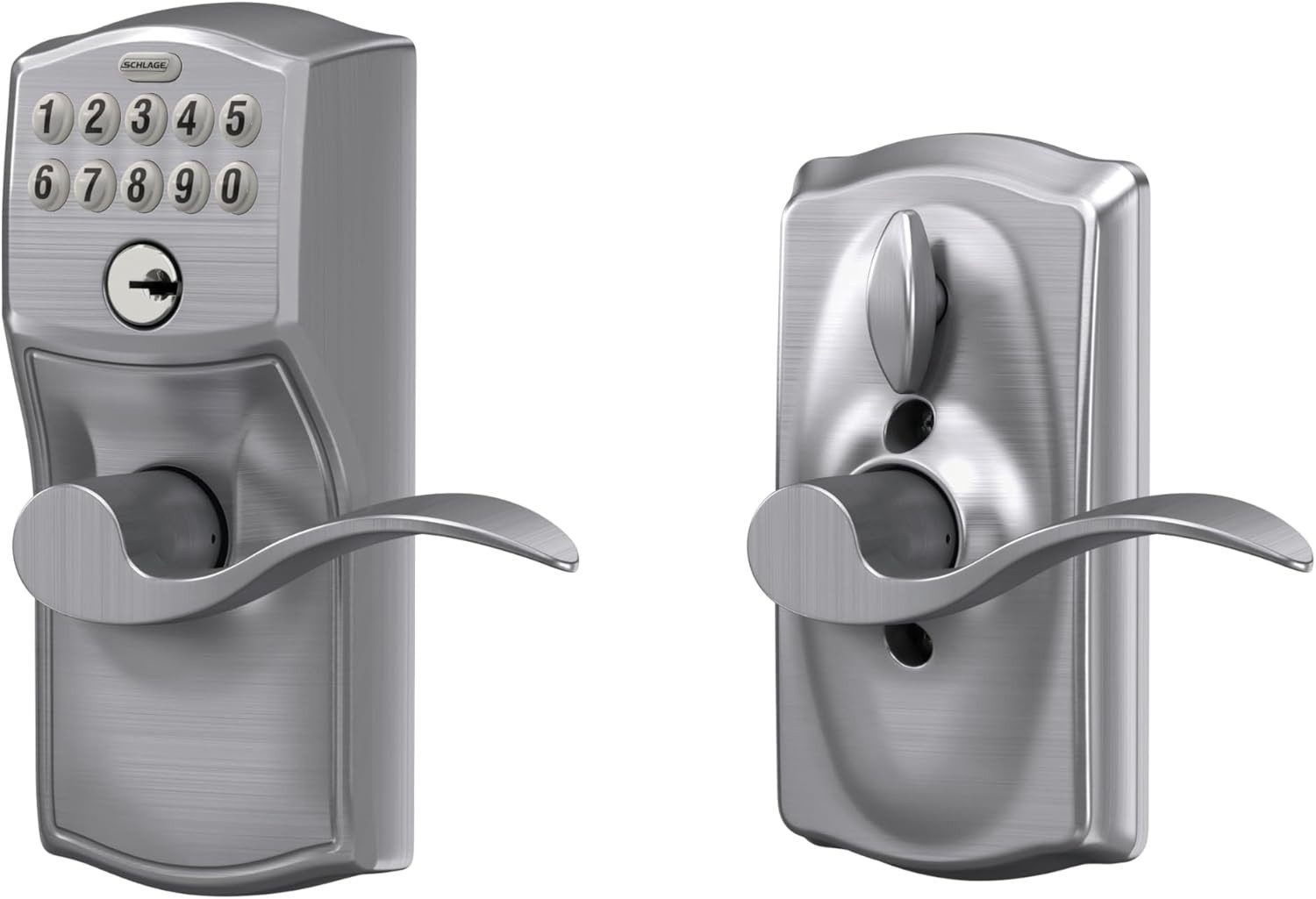 Electronic Keypad Lock, Touch Control, Satin Chrome