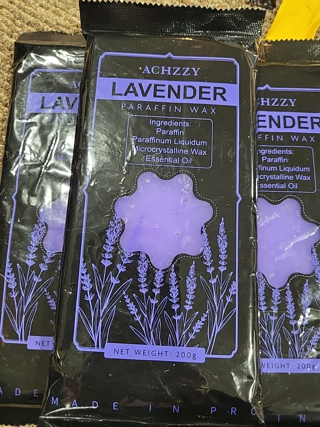 Natural Paraffin Wax Refills, 3 Pack Paraffin Wax Blocks of Lavender