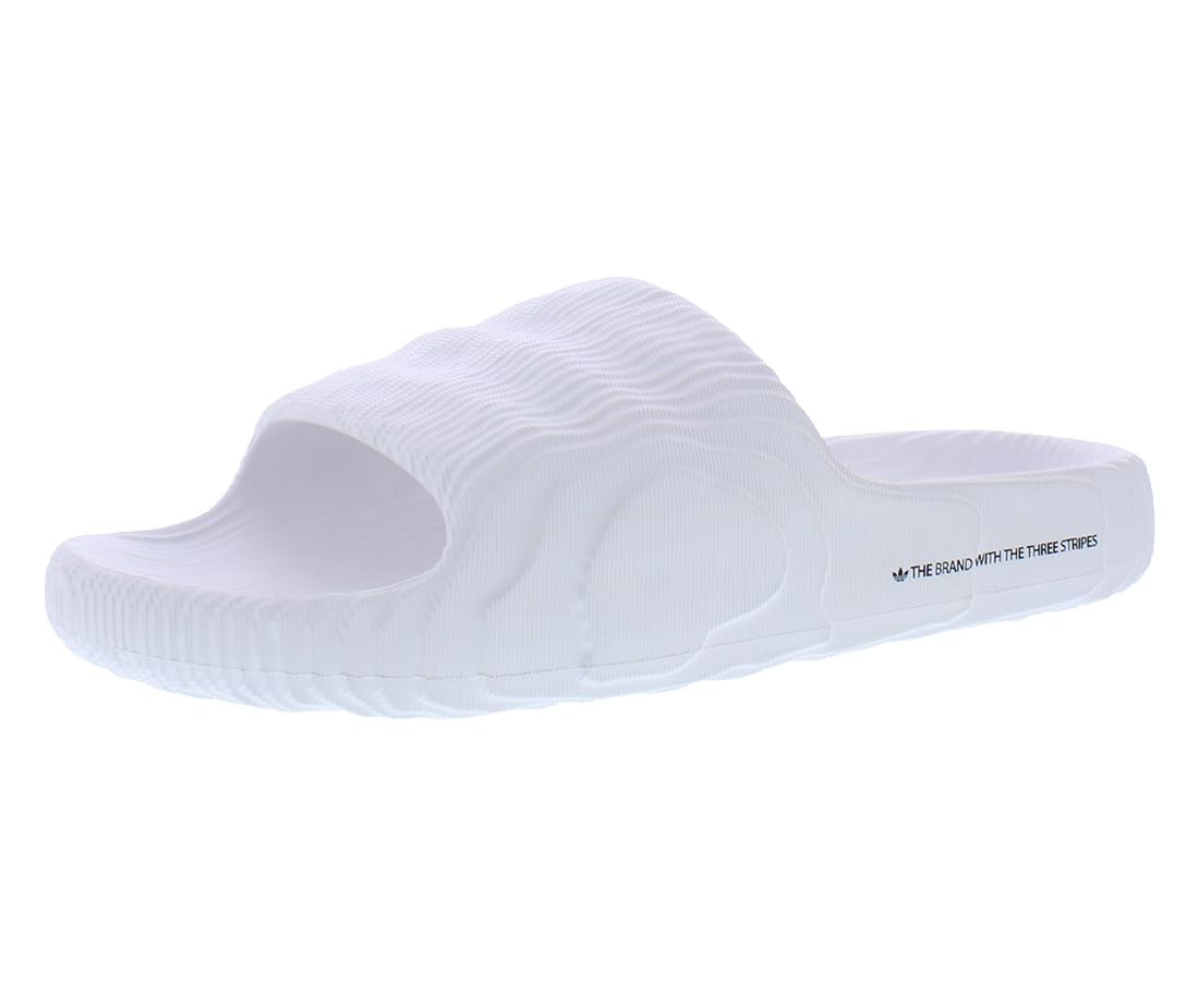 Adidas Mens Adilette-22 Slides - Crystal White/Crystal White/Core Black