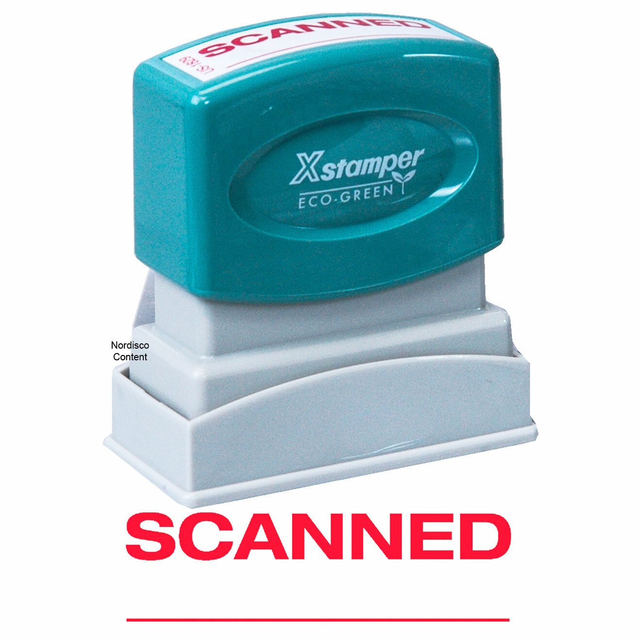 Xstamper 1829 SCANNED Stamp, Red Pre-inked Stamp
