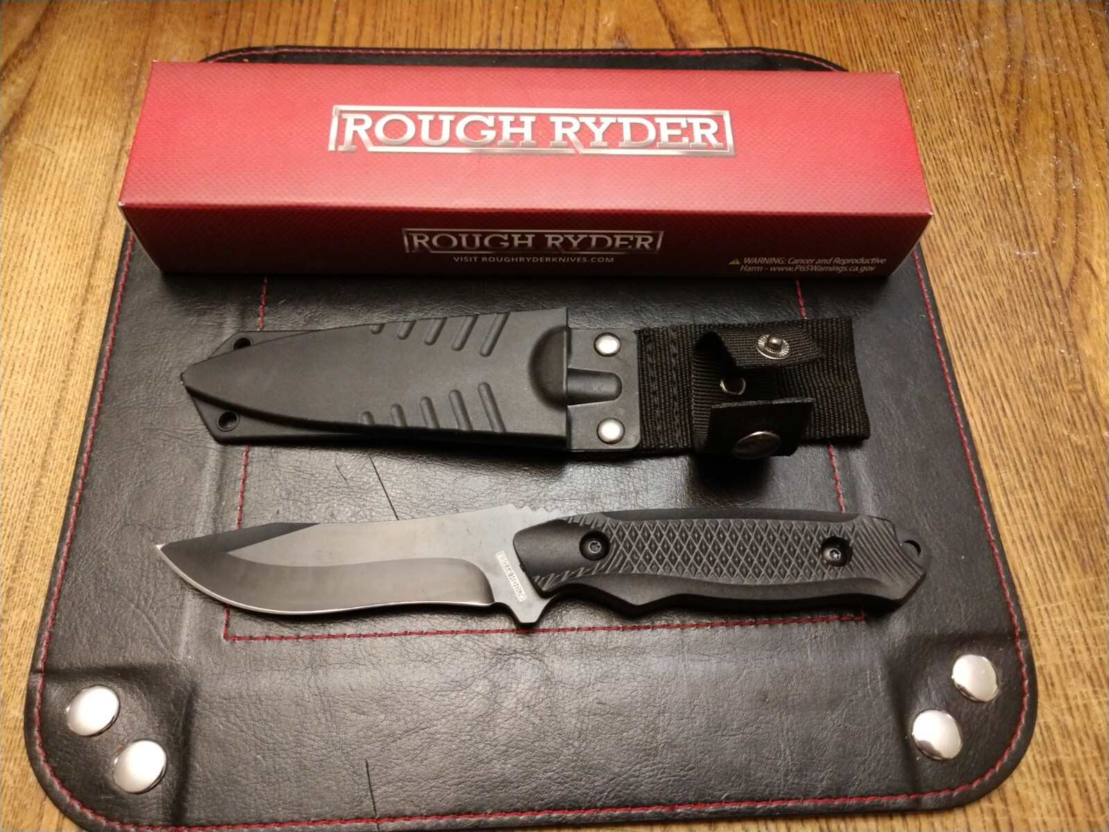 Rough Ryder Fixed Blade Knife 3.5 " 440A S.S. Blade ABS Handle & Sheath