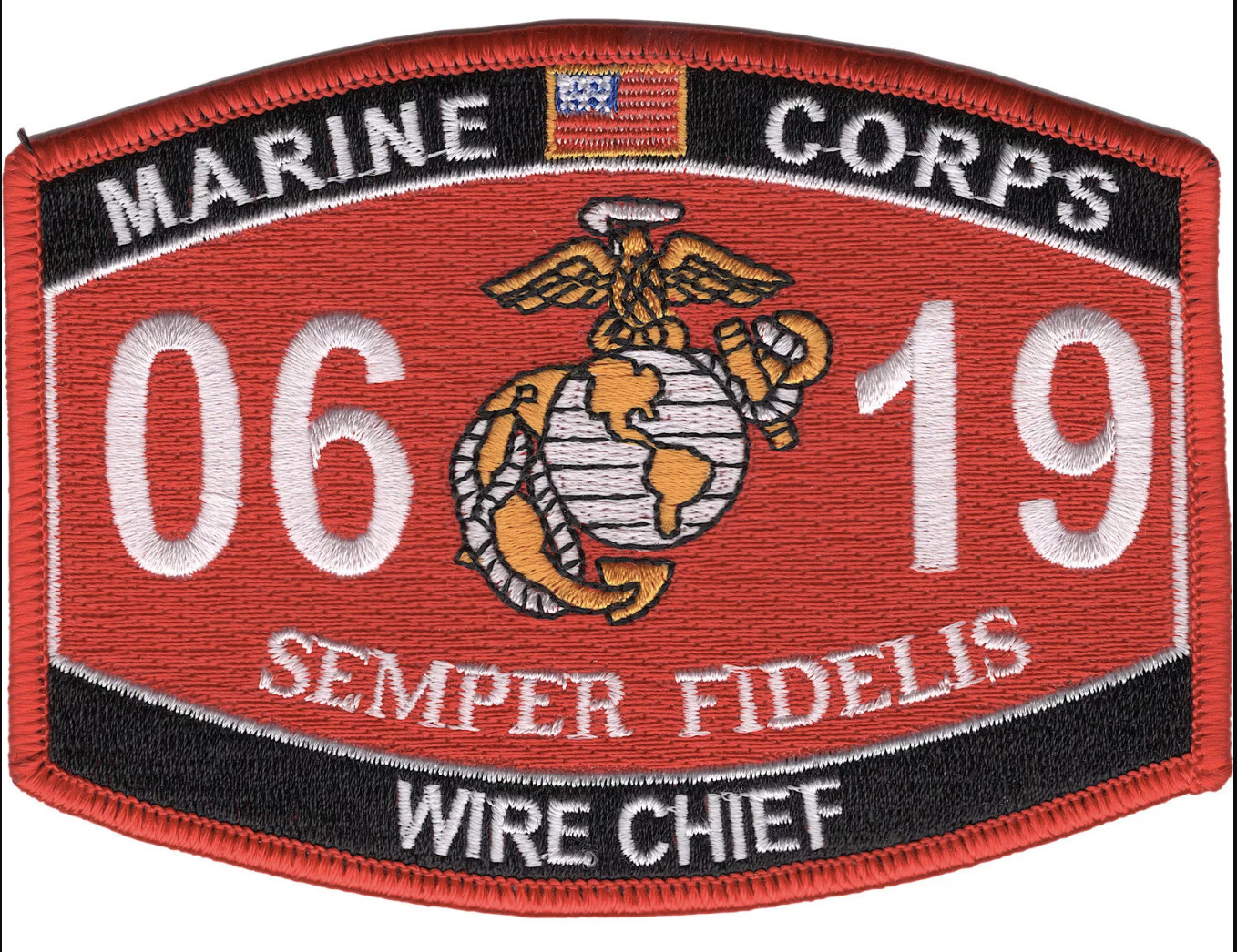 4.5" MARINE CORPS MOS 0619 WIRE CHIEF EGA EMBROIDERED PATCH