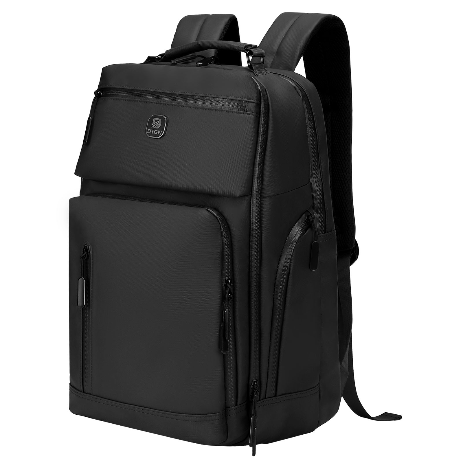 Large Capacity Water Resistant Laptop Backpack, 17 Inch, Business Travel, Black