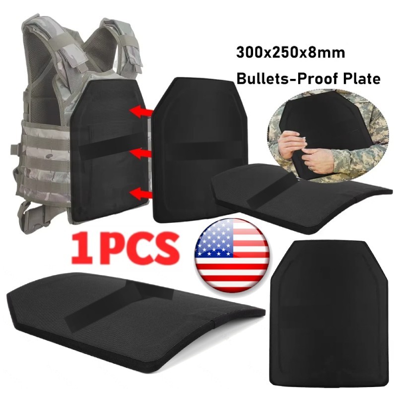 1Pack 10x12" Body Armor Plates Bullet Proof Light Weight Level 3A Curved USA
