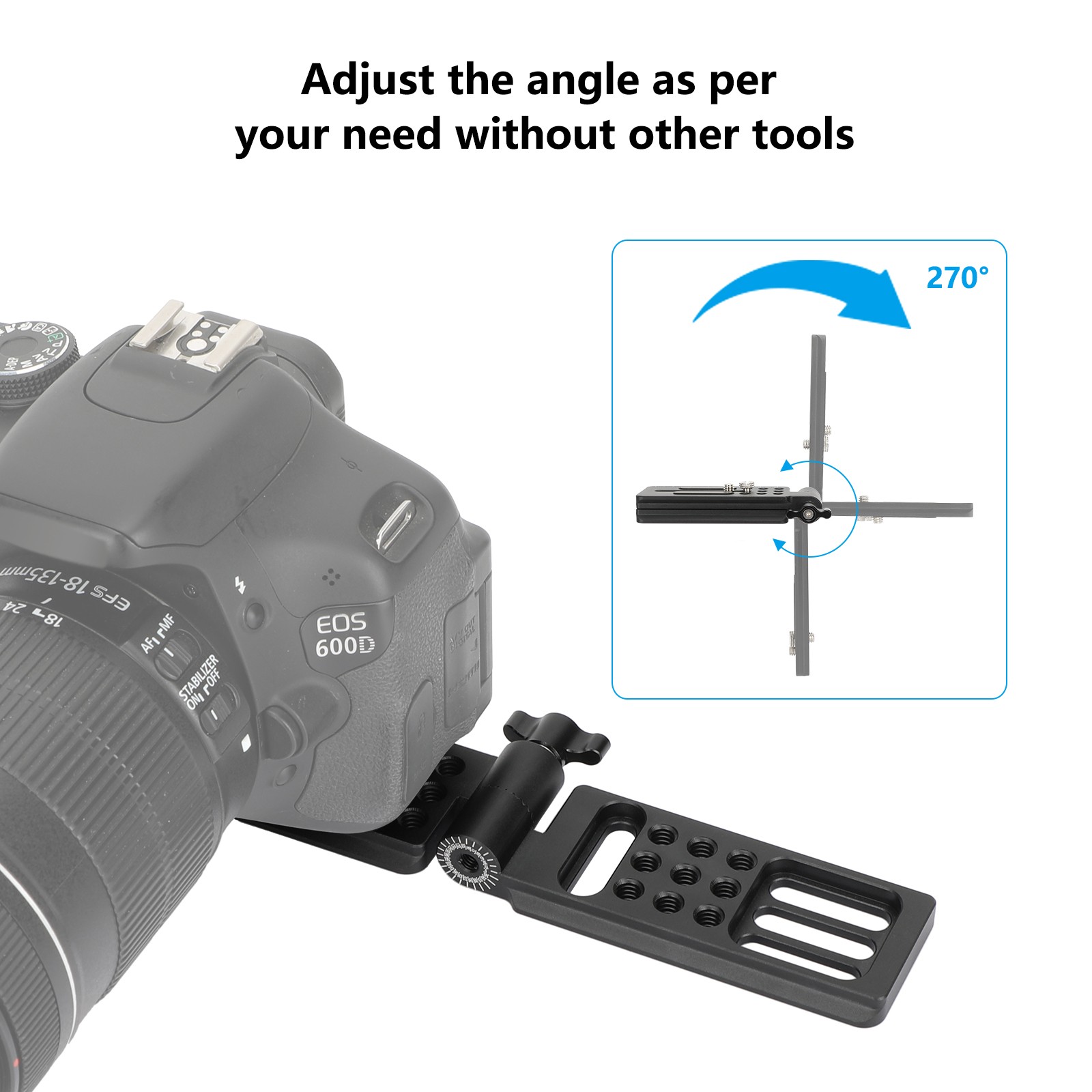 CAMVATE Foldable L-Bracket Mount with QR Arca-Type Camera Plate & 1/4"-20 Screw