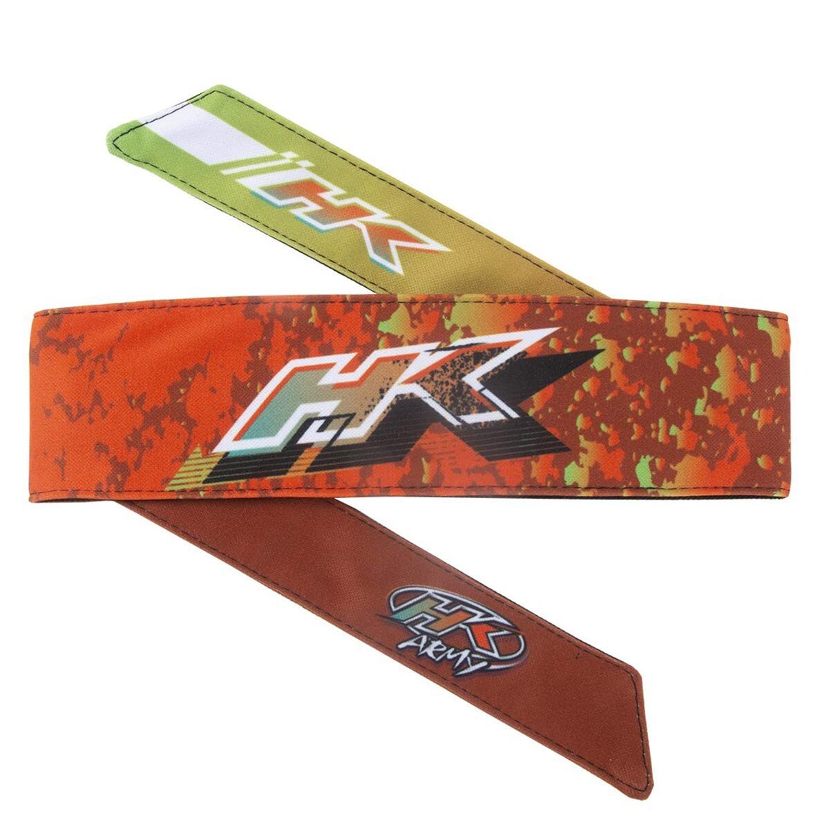 HK Army Headband Retro Liquid Orange/Lime Paintball Protective Headband Tie NEW