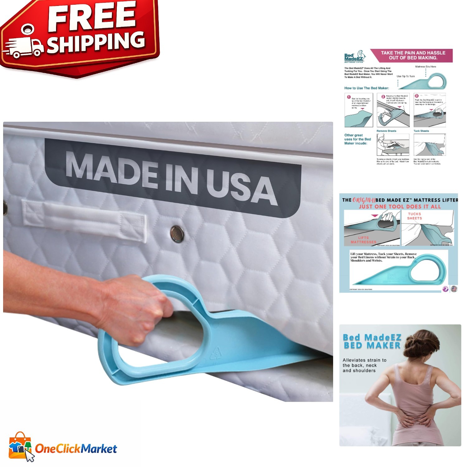 Ergonomic Mattress Lifter for Easy Sheet Removal - Lightweight & Patented