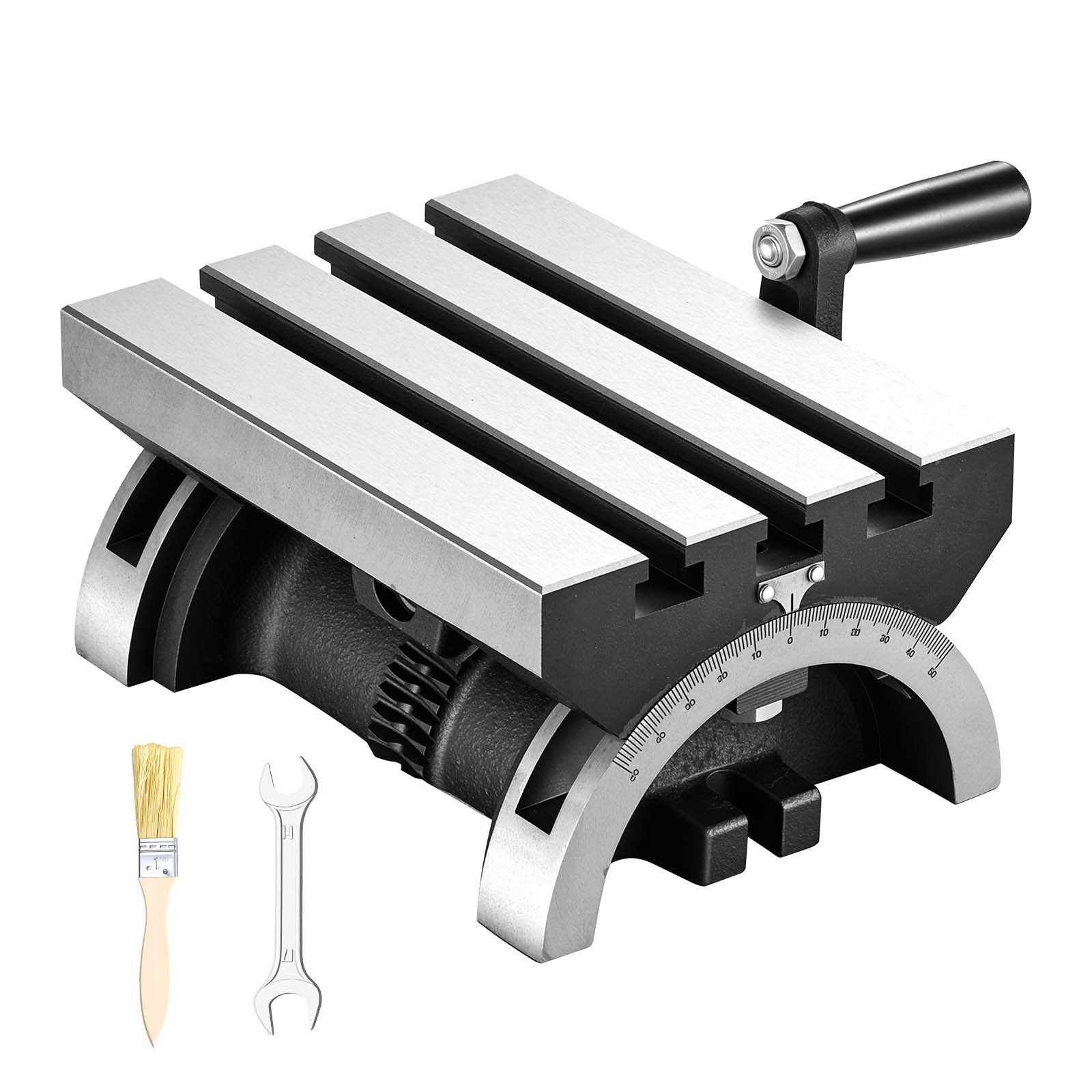 Uimoso Rotary Table 7x5 in Tilting Milling Table Cast Iron Adjustable 0-45°