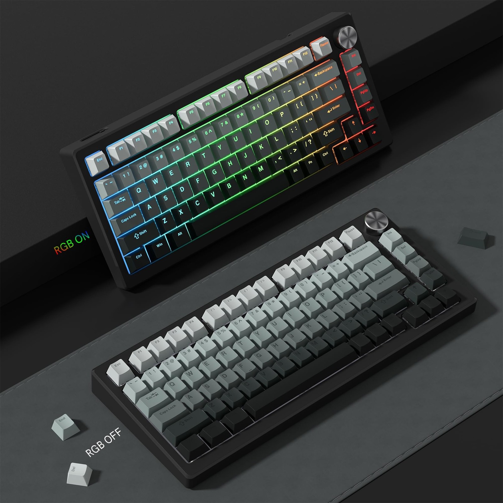 PBT Key caps, Double Shot Shine Through Custom Keycaps, Gradient Keycaps Cher...