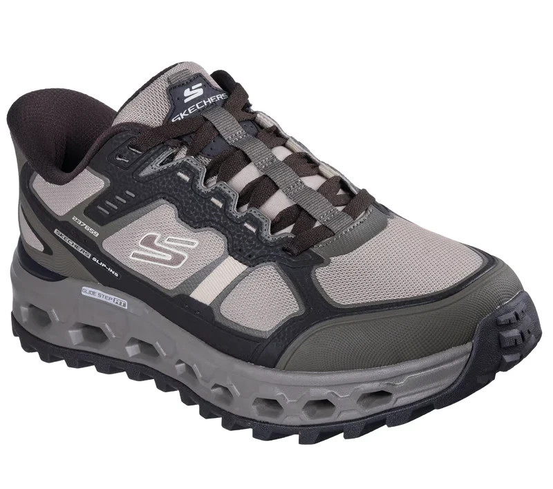 Slip Ins Skechers Shoes Men's Brown Taupe Glide Step Sport Memory foam 237659