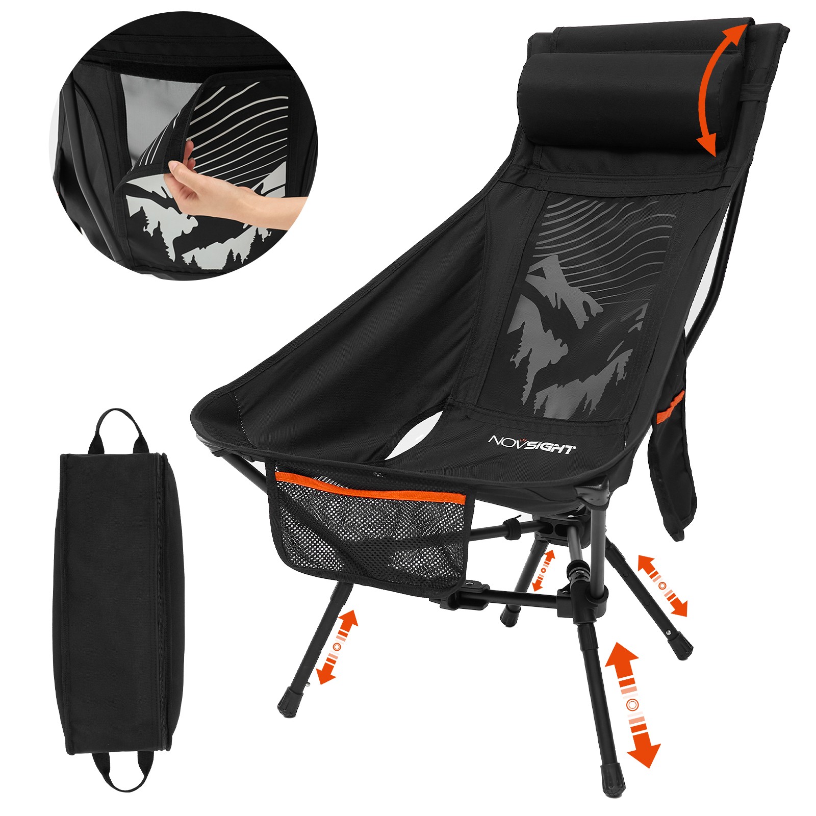 Portable Camping Chair Folding Garden Beach Fishing Picnic Adult Child 330lb Max