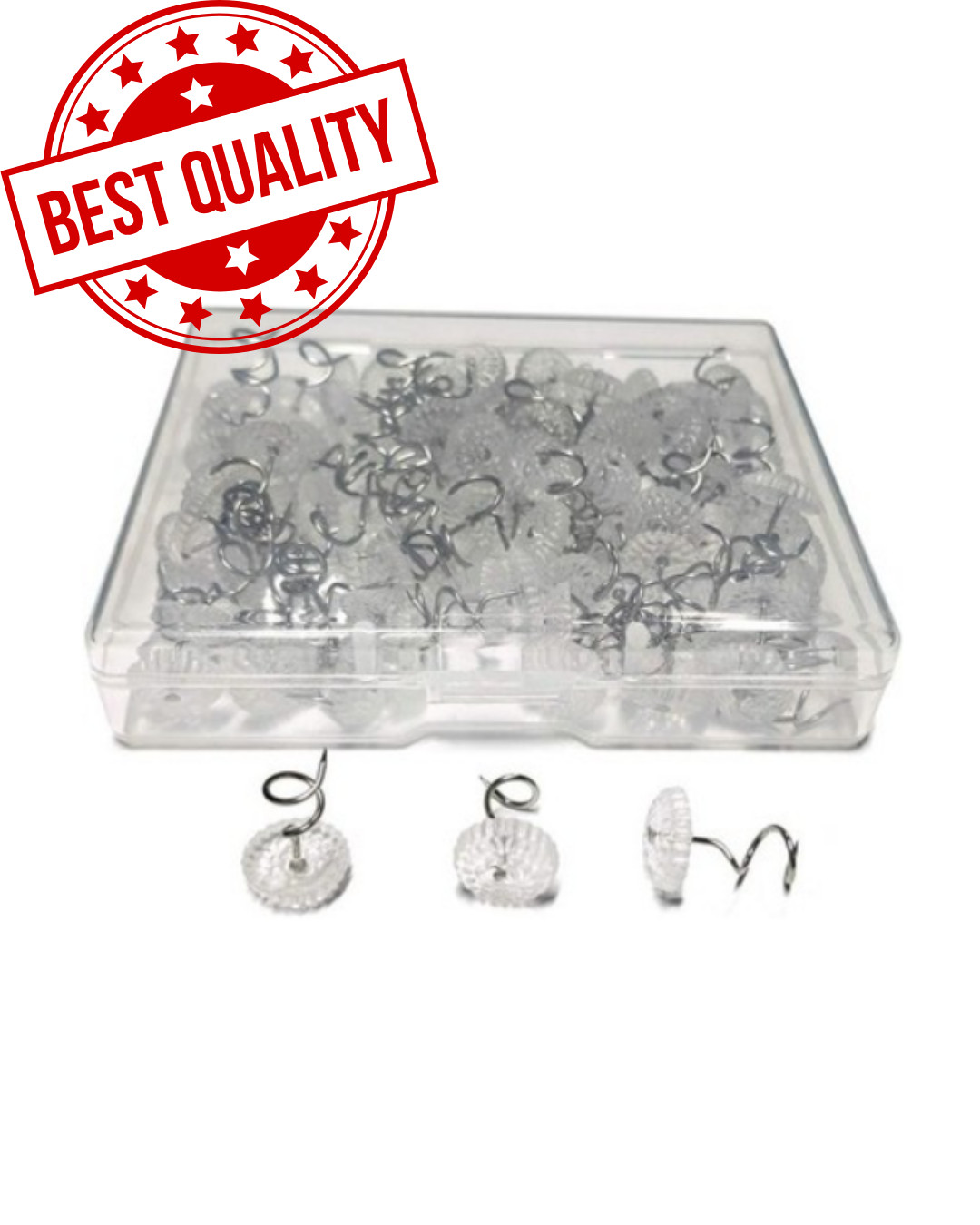 100 Pcs Bedskirt Pins, Twist Pins with Clear Heads, Bed Skirt Pin for Hold Slipc