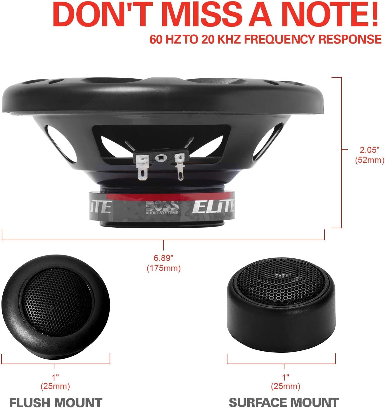 BOSS Audio Systems Elite BCK65 Component Car Speaker System 2 6.5 Inch Speaker