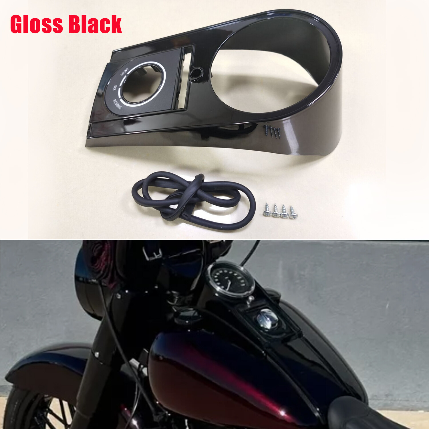 Gloss Black Dash Speedometer Housing For Harley Heritage Springer Softail FXST