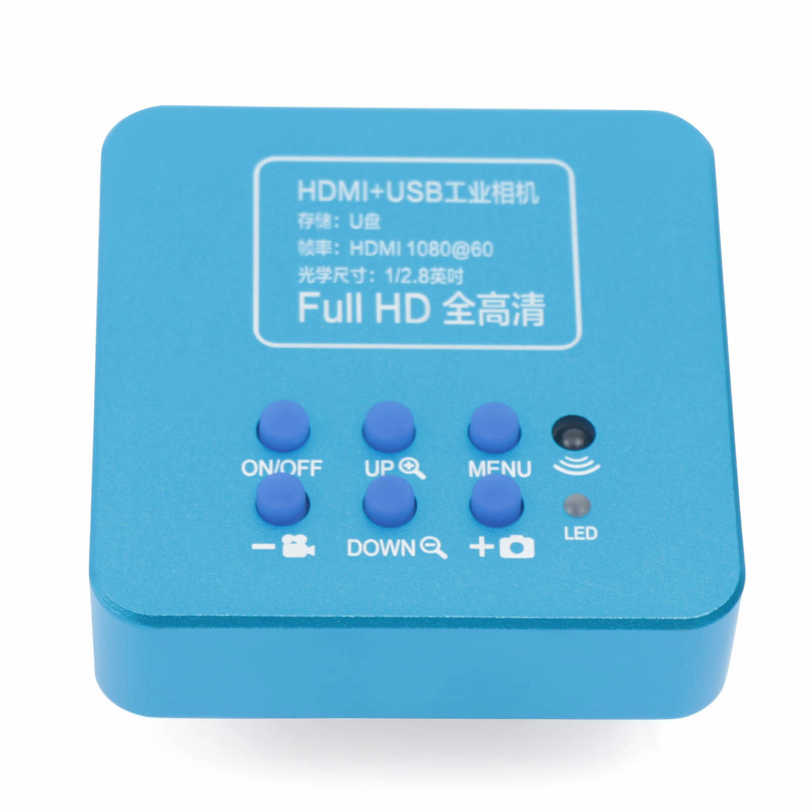 New HD 1080p HDMI Industrial Digital Video Microscope Camera C Mount USB Blue