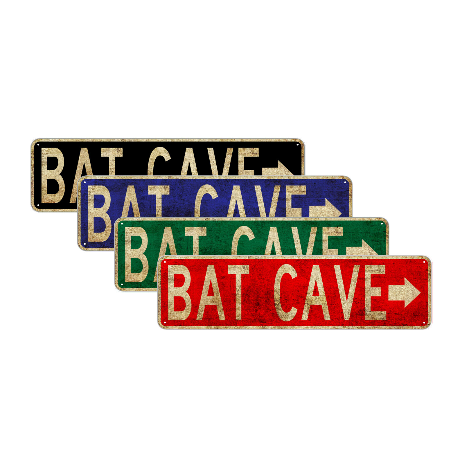 BAT Cave Right Arrow Street Sign| Cafes Home Vintage Décor Batman Aluminum Sign