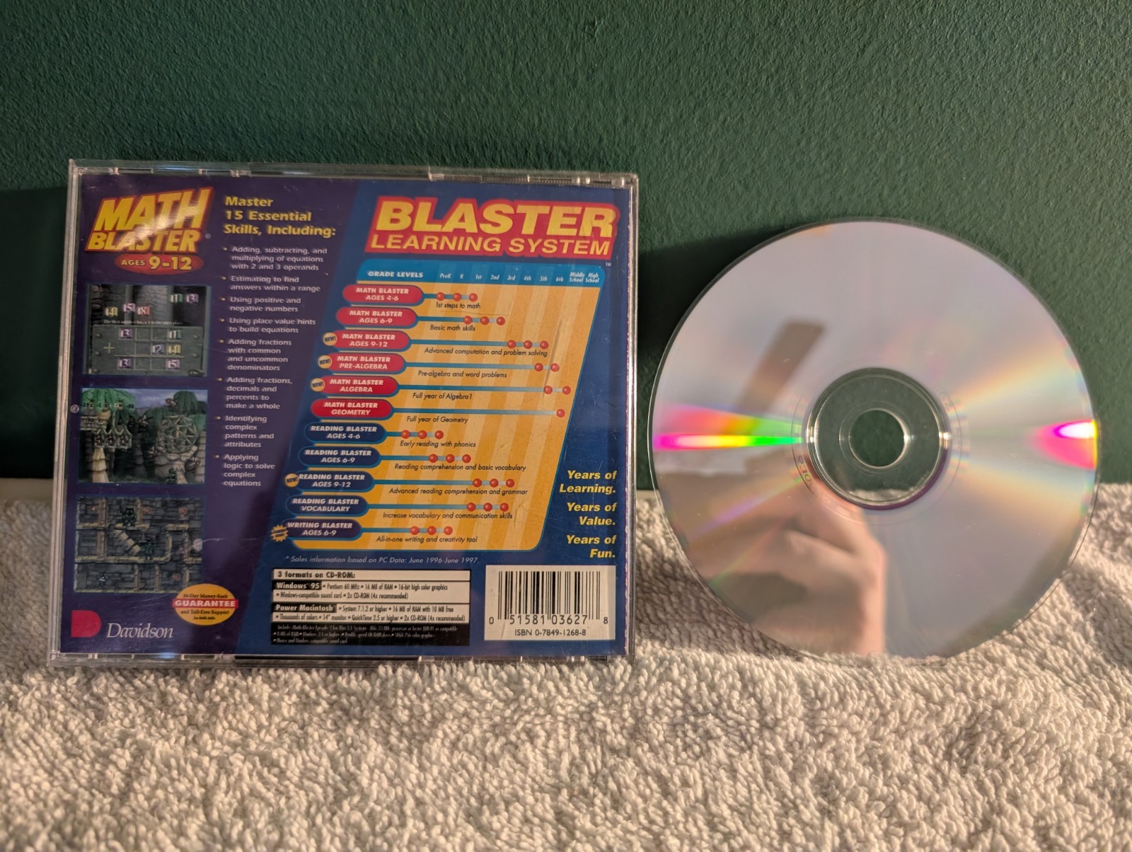 Davidson Math Blaster Ages 9-12 Mathematics Educational Software CD-ROM Win/Mac