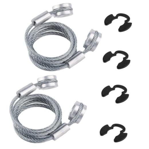 2pcs Hood Control Cable with 4pcs Circlips, Hood Release Latch Cable