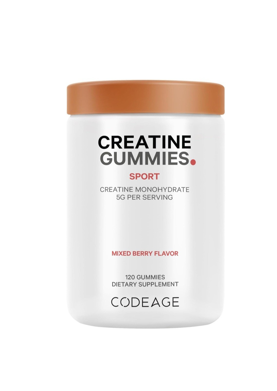 Codeage Creatine Monohydrate Gummies 5g Mixed Berry Vegan 120 Gummies Exp 9/2026