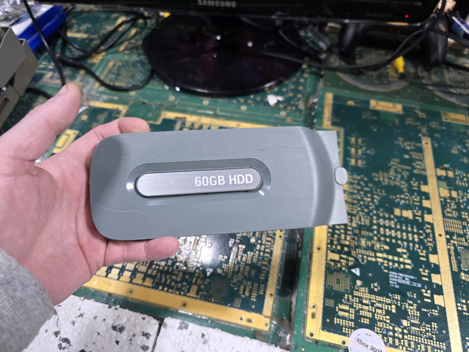 XBOX 360 Gray TOP HARD DRIVE HDD 60GB-X817202-001-Just OK Cosmetic-Tested-Wiped