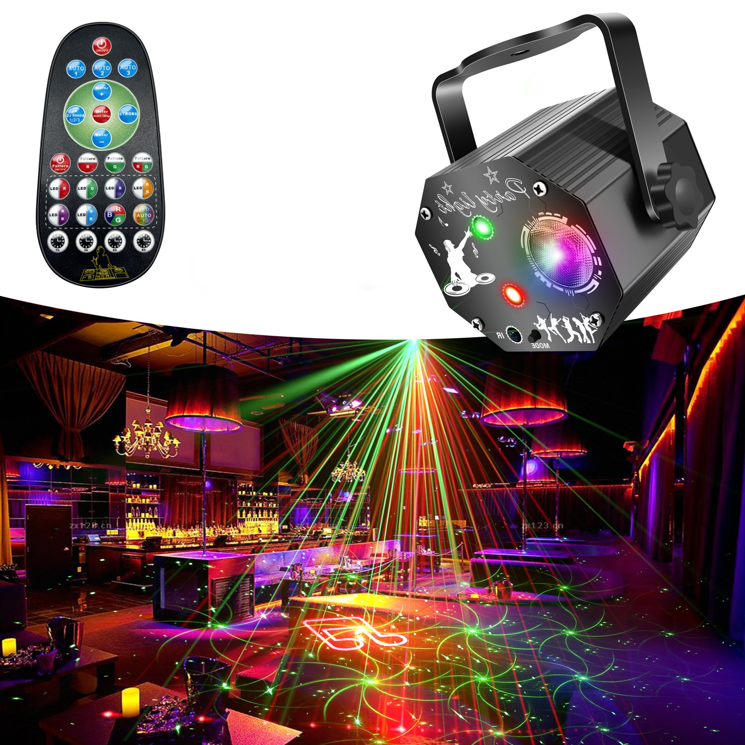 POGOLAB DJ Disco Lights USB Powered Party LED Lamps Remote Control for Parties