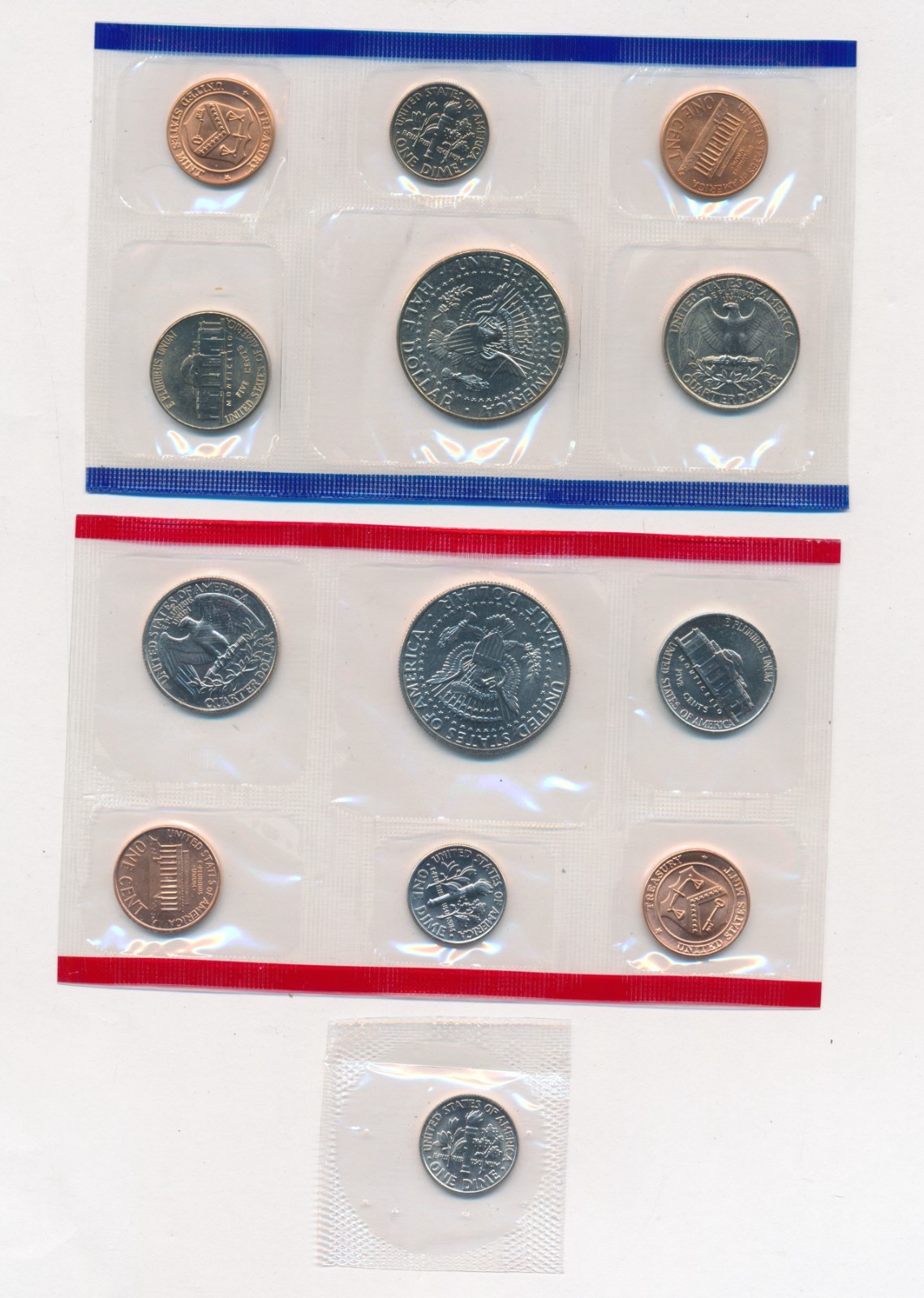 1996 US MINT UNCIRCULATED COIN SET P D W DIME