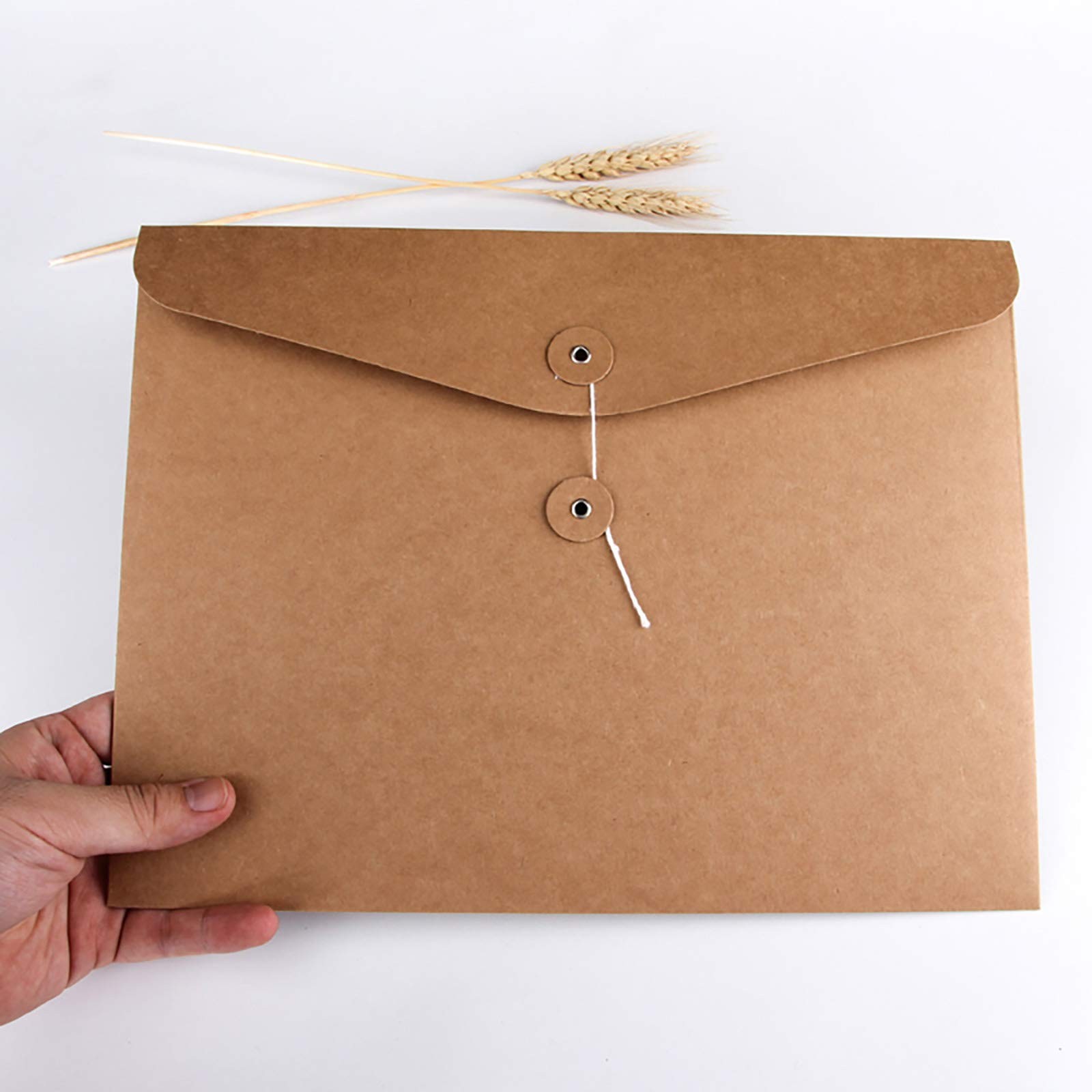 VANRA Kraft String Envelope File Folder Project Pack of 5, Brown
