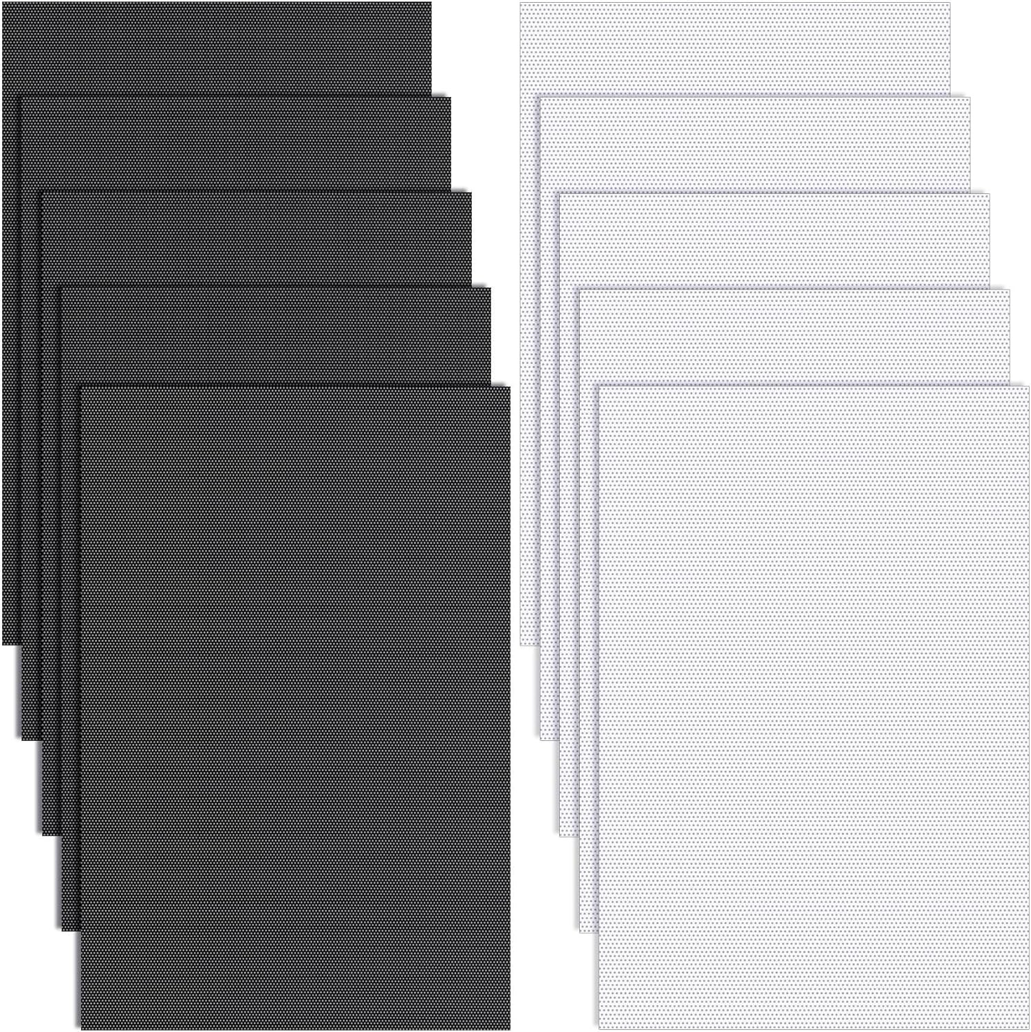 10 Sheets Waterproof PVC Eye Mesh for Fursuit Cosplay Props - Black & White