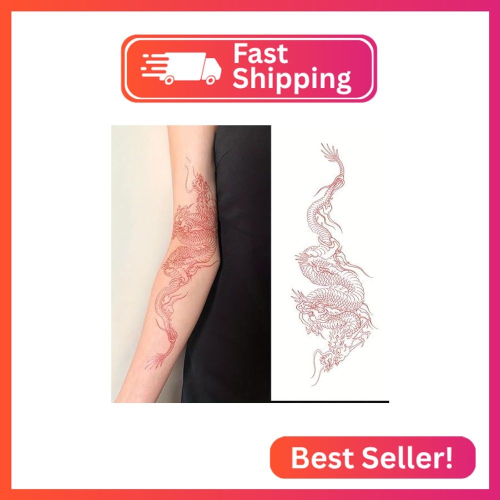 Dragon Tattoos Stickers for Women Temporary Long Lasting Temp Dragon Temporary T