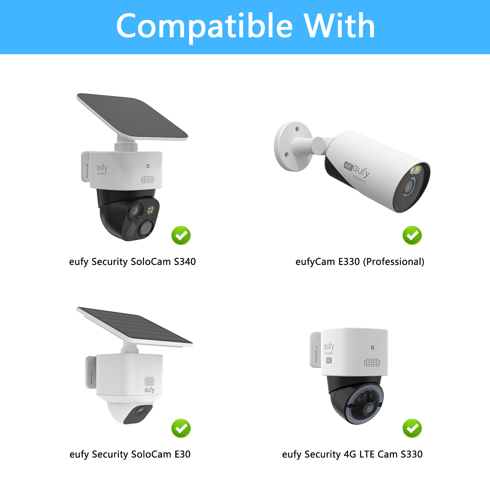90° Corner bracket for eufy Security SoloCam (S340, E30,S330,E330)