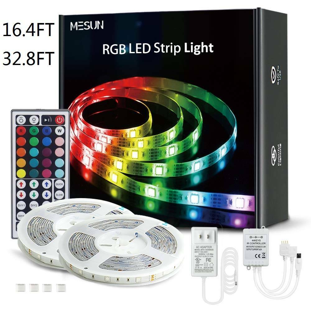 32.8ft/16.4ft LED Strip Lights 10m RGB Light Strip Kits w/ Remote Bright SMD5050