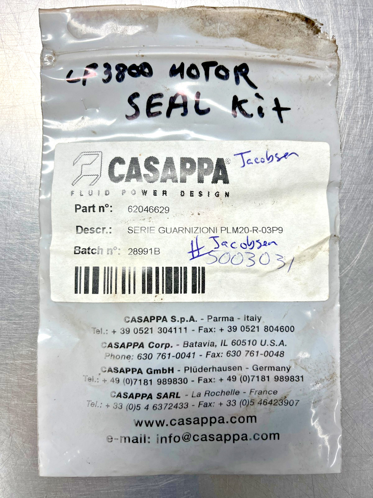 5003031  Genuine OEM  Jacobsen  SEAL KIT  TEXTRON   Casappa 62046629