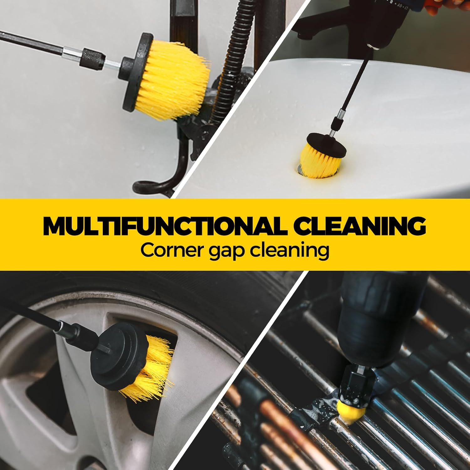 6Pack Drill Brush Power Scrubber Cleaning Brush Extended Long Attachment Set All