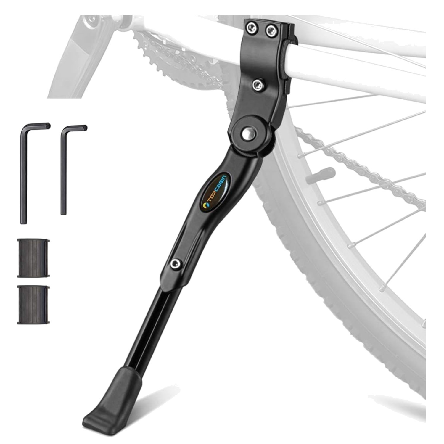 Adjustable Aluminum Bike Kickstand - Fits 22-28 Inch Mountain and Road Bikes