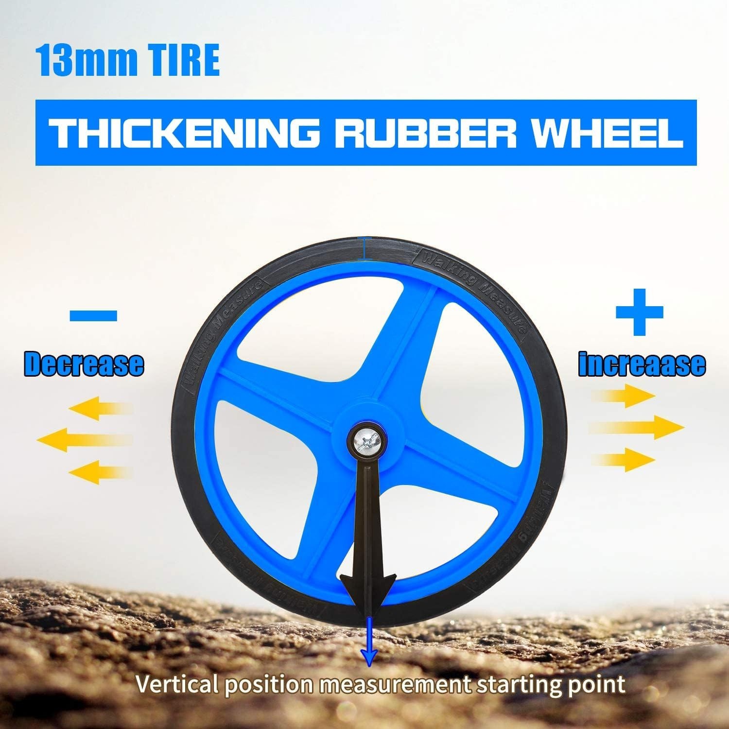 Measuring Wheel, Blue 6Inch Measure Wheel, Distance Measuring in Feet, Rollin...