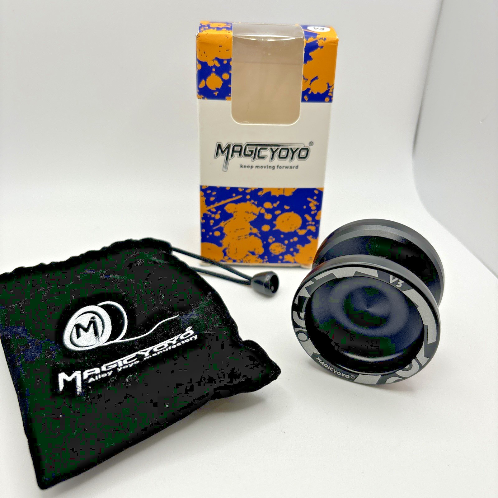 MagicYoYo Keep Moving Forward Black Yo-yo Professional Responsive V3 8+