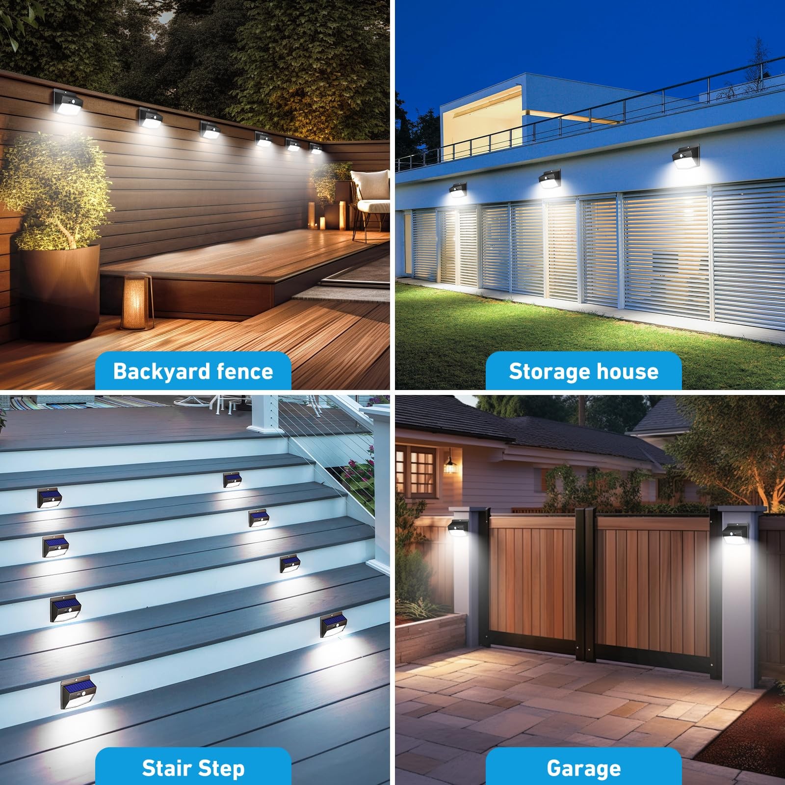 [6 Packs] Solar Lights Outdoor Motion Sensor Solar Security Lights Waterproof...