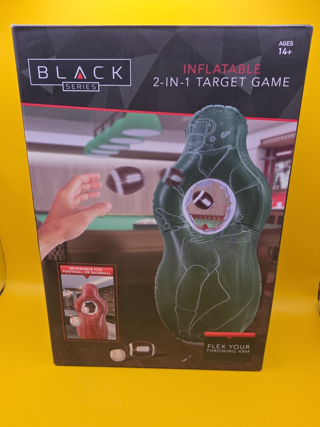 New - Football Baseball Inflatable Target Game Reversible 2-n-1 by Black Series